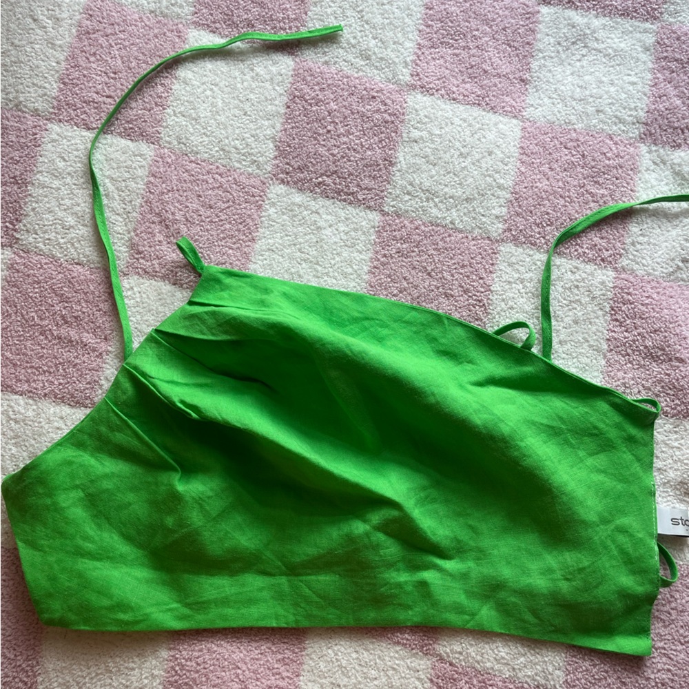Green backless top